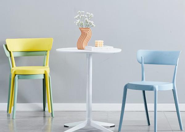 Buy cheap 55cm Round Outdoor Pub Tables Laminated White Metal Coffee Table from wholesalers