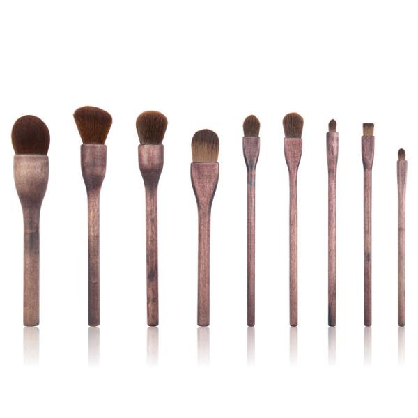 Buy cheap 9pcs Luxury Makeup Brush Kit , Log Wooden Handle Personalized Eye Powder Brushes from wholesalers