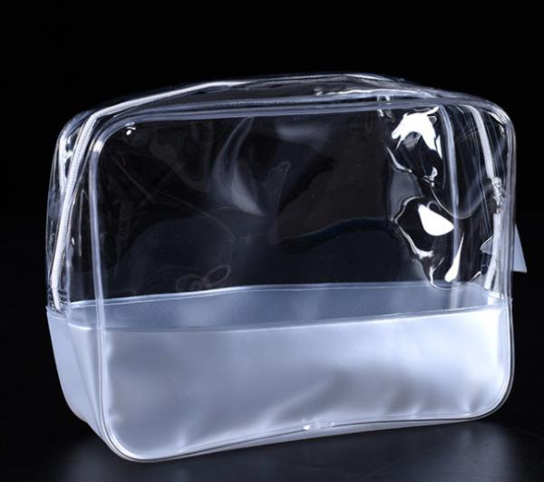 Transparent Fashion Vinyl Plastic Bag , Eva Cosmetic Makeup Bag For Travel