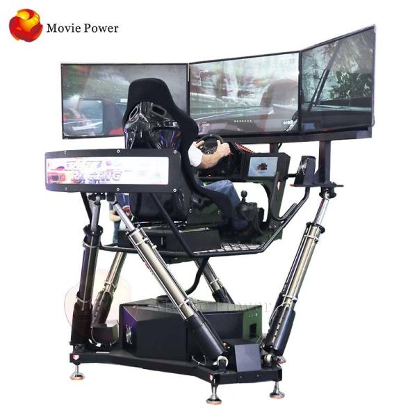 Buy cheap Fiberglass 9D Simulator , Dynamic VR Racing Simulator Game Machine 6 Dof 3 Screen Car Driving Simulator from wholesalers