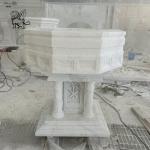Marble Holy Water Font Natural Stone Catholic Baptismal Religious Chancel