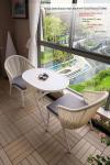 Nature'S Retreat 3 Piece Rock Beam Garden Patio Table And Chair Set