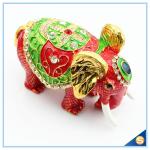 Thai Style Elephant Enamel Ornaments Jewelry Box Home Furnishing Lucky Elephant