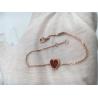 Buy cheap Young Ladies 18K Gold Jewelry Sweet Alhambra Heart Bracelet With Carnelian from wholesalers