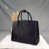 Buy cheap Authentic Crocodile Skin Women Black Totes Purse Genuine Alligator Leather Lady Shoulder Bag Female Three-way Handbag from wholesalers