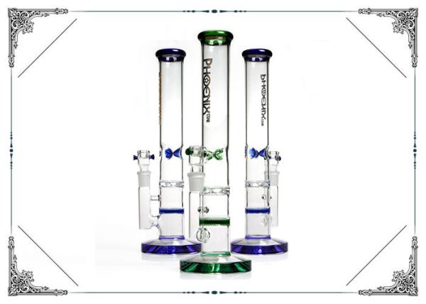 Quality Straight Tube Honeycomb Perc With Turbine Perc Glass Bong Smoking Water Pipe for sale