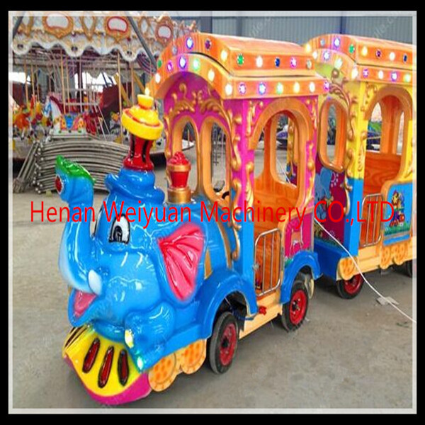 Big attraction!! kiddie amusement park train rides elephant train for sale