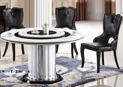 Buy cheap hotel dining room 8 persons round marble table with Lazy Susan furniture from wholesalers