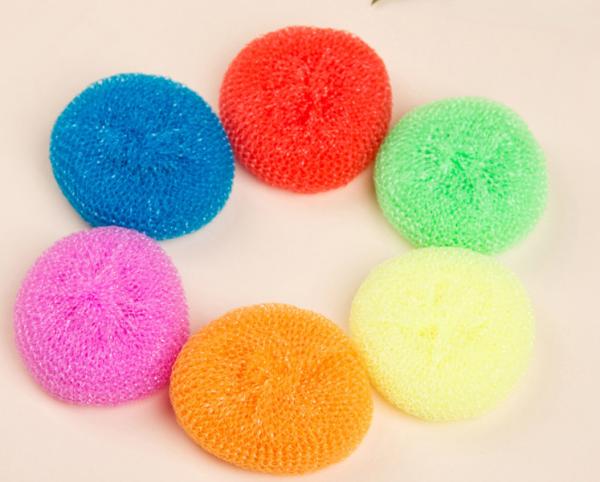 Household Daily Plastic Scouring Ball Round Shape Quick Delivery For Pots And