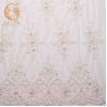 Buy cheap MDX Bridal White French Lace Fabric Beaded Embroidered 140cm Width from wholesalers