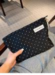 POLKA DOT BLACK MAKEUP BAG SWEET SKINCARE STORAGE BAG CARRYING PORTABLE COIN