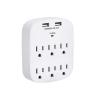 Buy cheap Wall Power Socket And Wall Tap One Input 6 Outlet 2 USB Surge UL cUL passed from wholesalers