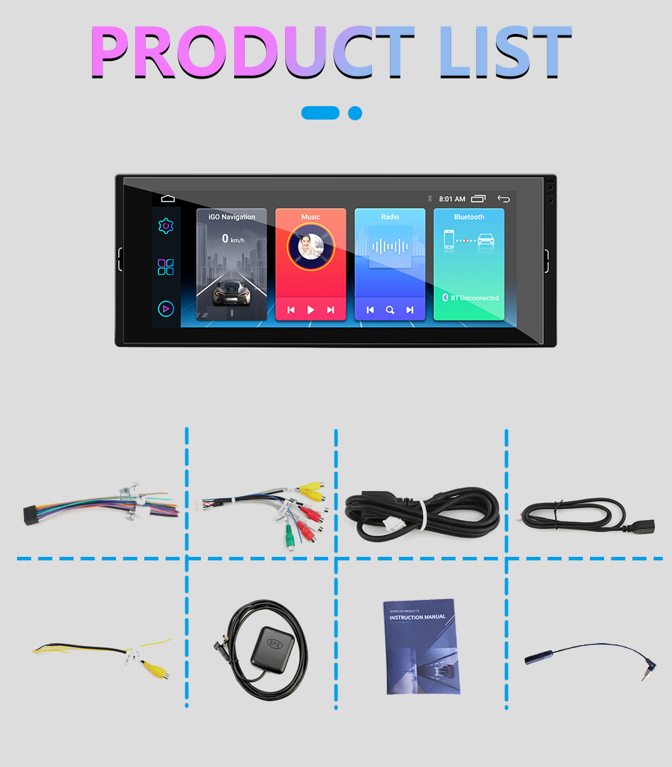 Universal Car Fitment 6.86 inch Android Car Radio with GPS Navigation and Phone Link