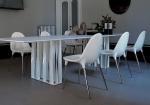 Fiberglass Diana Arm Chair , Leather Dining Chairs With Chrome Plated Legs