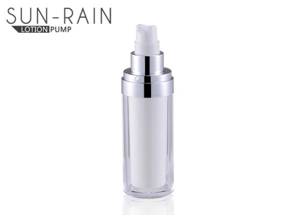 Buy cheap Round silver acrylic PMMA body lotion bottle with sprayer pump SR-2277 from wholesalers