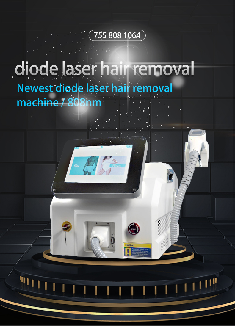2000W Portable 808 Diode Laser Hair Removal Machine Painless Epilation Device