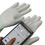 Cleanroom Polyester Carbon Fiber ESD Anti Static PU Coated Gloves Industrial