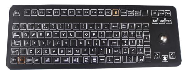 Buy cheap 108 Keys Compact Format Industrial Membrane Keyboard IP66 With Integrated Trackball from wholesalers