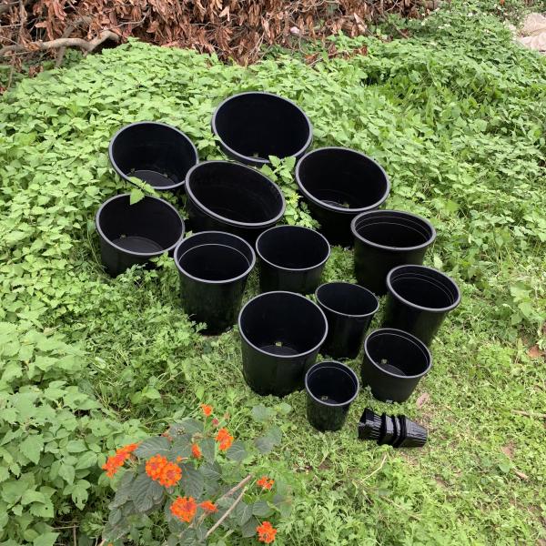 Durable Hard Plastic 3 Gallon Black Flower Plant Pots Big Nursery Pots Of PP /