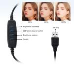 USB Dimmable Ring Led Beauty Light , Desk Makeup Light Live Stream Phone Holder