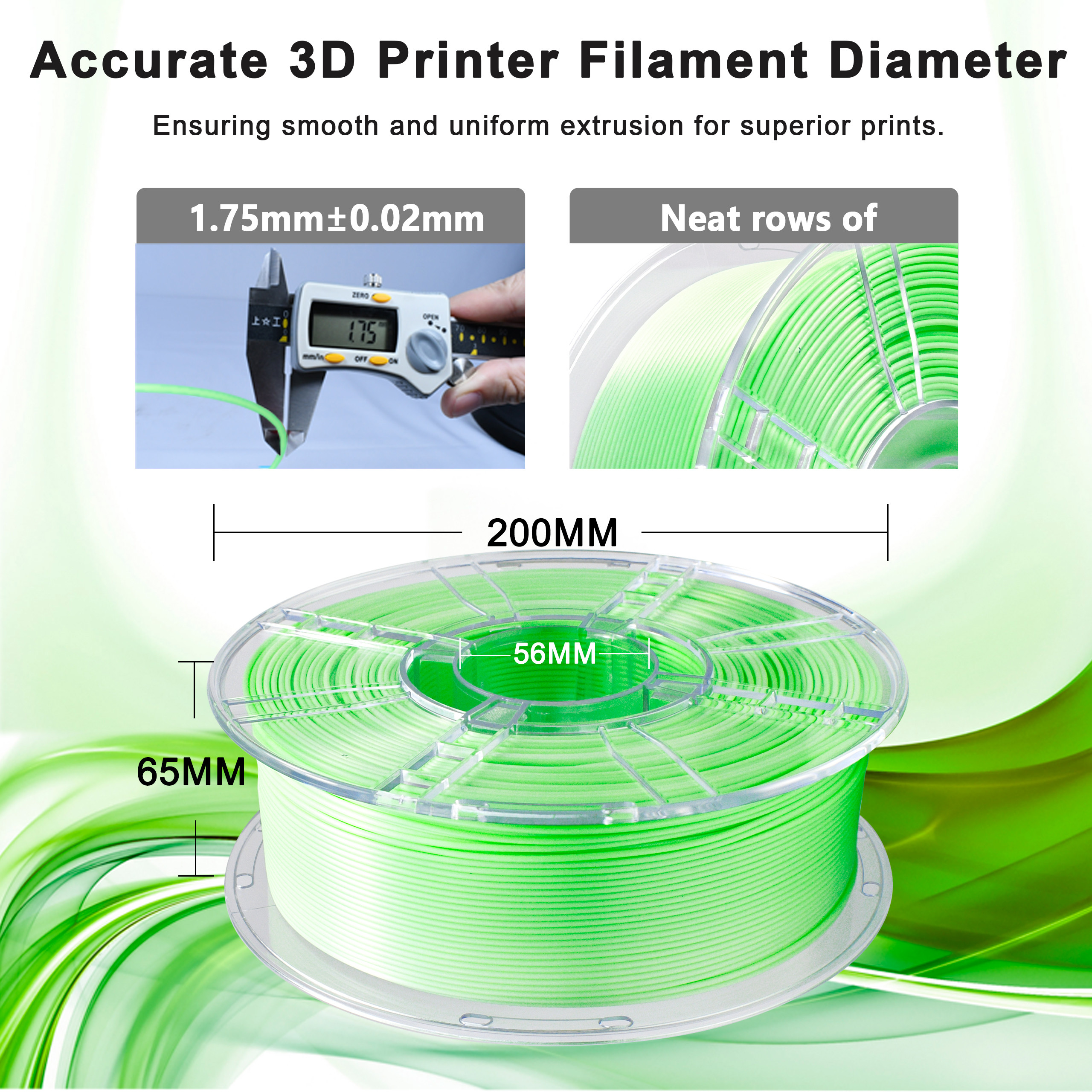 iBOSS PLA+ High Strength Filament Gradient Green White Filament 1000g 3d Printing Filament