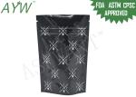 Doypack Smell Proof Zipper Bags Stand Up Black Plastic For Medicine Storage