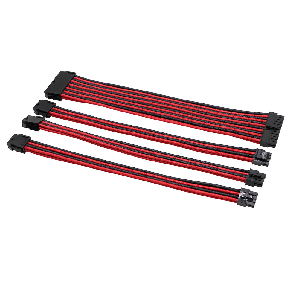 Power Supply Cable Extension Psu extension Braided Sleeved 30cm computer power cord Set