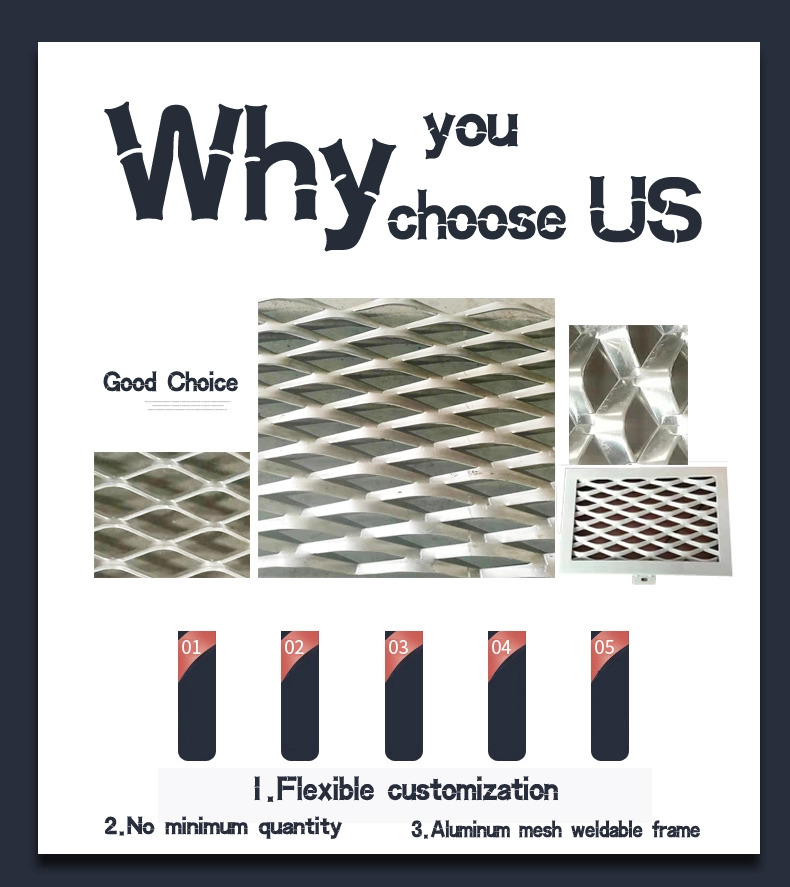 Exterior wall decoration Perforated expanded metal aluminum mesh