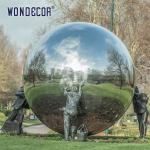 Customized Stainless Steel Garden Sculptures Outdoor Person Push Ball Large