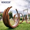 Buy cheap Large outdoor garden abstract long strip ring weather resistant steel sculpture from wholesalers