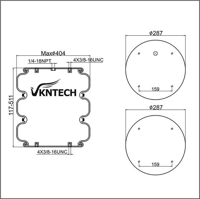 IATF16949 Triple Convoluted Air Bag FT530-35 521 Contitech W01-358-7845