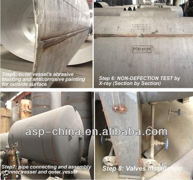06Cr19Ni10 Nitrogen Cryogenic Storage Tank 8bar 16bar 22bar