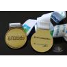 Buy cheap Bespke Netherlands Logo Awards And Medals Both Side Antique Gold Plating Sublimated Ribbon from wholesalers