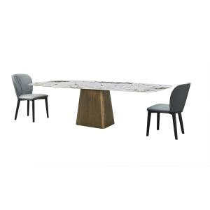Buy cheap Luxury Rectangle Ceramic Marble Top Dining Table With 10 Chairs from wholesalers