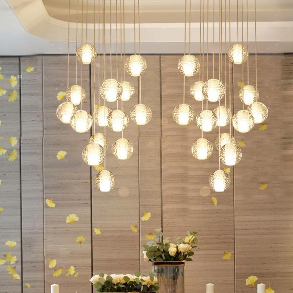 Buy cheap Modern LED Ceiling Long Chandelier Lighting Bubble Crystal Pendant Lamp(WH-NC-80) from wholesalers