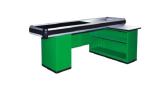 Custom Metal Supermarket Checkout Counter With Conveyor Belt Cash Register