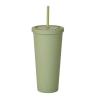 Buy cheap Colorful 450/650ml Candy Color Double Insulated Plastic Tumblers Acrylic Matte Tumbler With Straw Vacuum Sealed Insulation Splash Proof Design from wholesalers