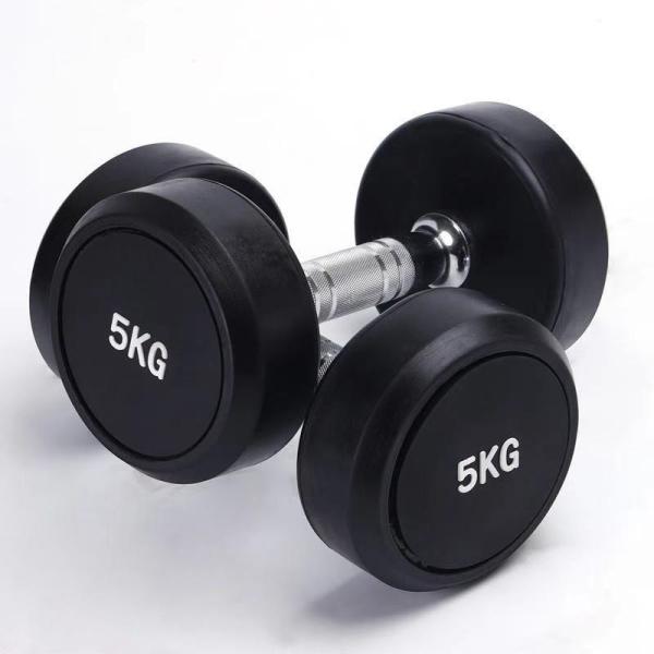 Buy cheap Fitness Equipment Strength Training Indoor Free Weights Rubber Round Dumbbell Set from wholesalers