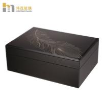 Buy cheap Black Color Glass And Mirror Jewelry Boxes For Earings / Necklace Storage product