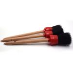 Black Red Car Detailing Brushes Dust Cleaning Brush Set Synthetic Fiber Material