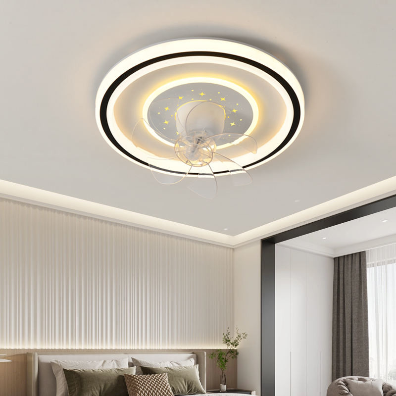 Modern Minimalist Ceiling Fan Light , Creative Lighting Ceiling Fans Remote Control