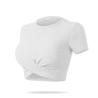 Buy cheap BSCI Womens Cropped T Shirt Short Sleeve Workout Crop Top 260g from wholesalers