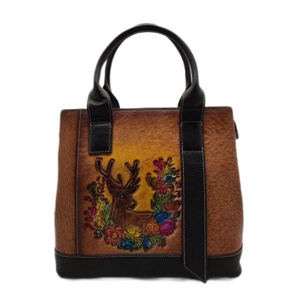 Retro Genuine Leather Fashion Shoulder Sling Bag Top Handle Bags For Women