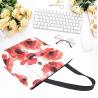 Buy cheap Natural Designer Canvas Tote Handbags Striped Floral Pattern With Leather Straps from wholesalers