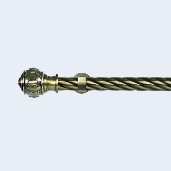 Muslim Classic Style Twisted Curtain Rod Set Accessories Antique Bronze Plastic
