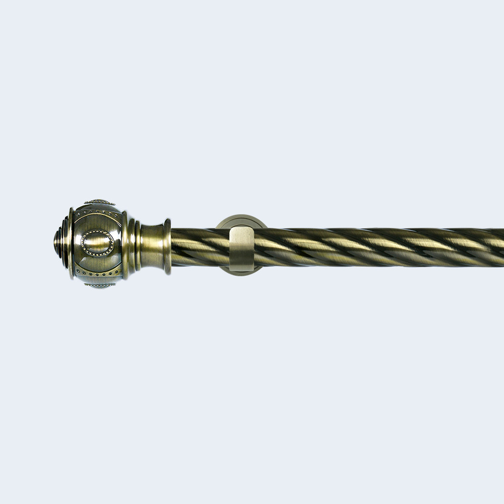 Muslim Classic Style Twisted Curtain Rod Set Accessories Antique Bronze Plastic Curtain Trim Head