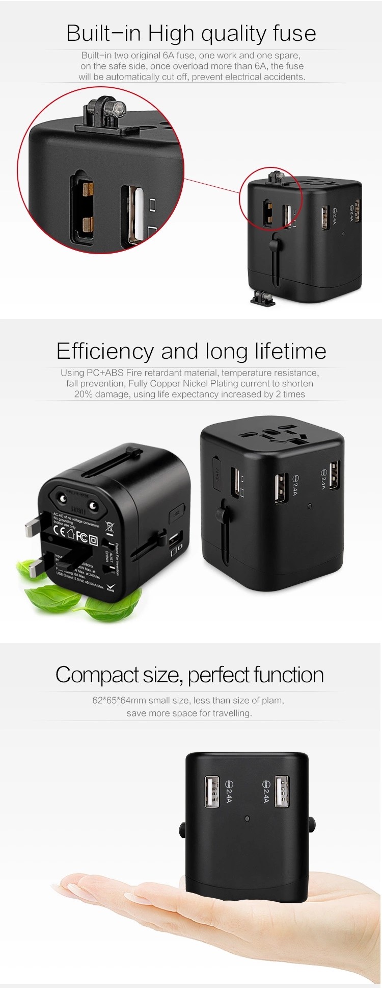 5V 4500mA USB Power Travel Power Adapter Smart All In One Converter Power Adapter