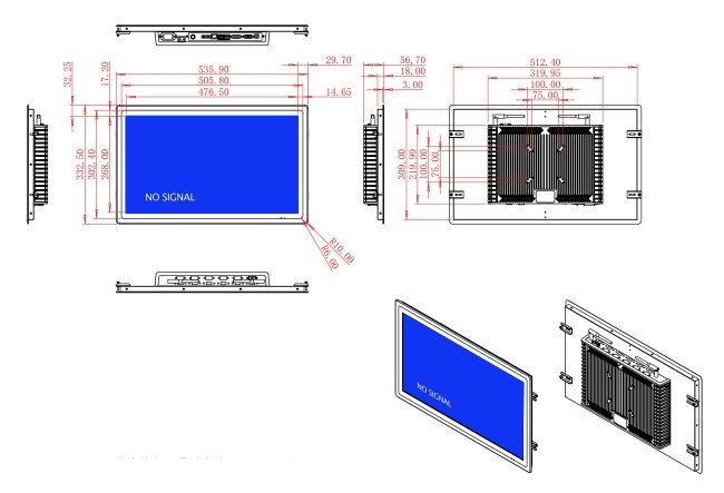 21.5-Inch Large Format Touch Screen for Industrial Monitoring and Public Kiosks