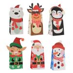 Rectangle 70g White Kraft Paper Christmas Gift Bags Oilproof