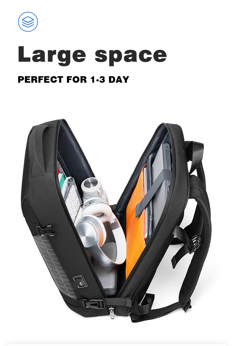 1680D Polyester Waterproof Business Backpack Large Space Eco Friendly